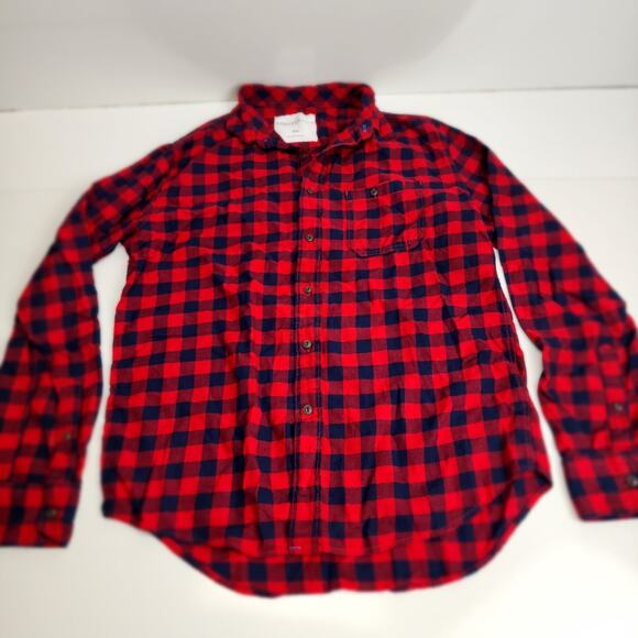 Aeropostale Red & Blue Plaid Long Sleeve Button Up Flannel Men's Size M - Picture 1 of 7